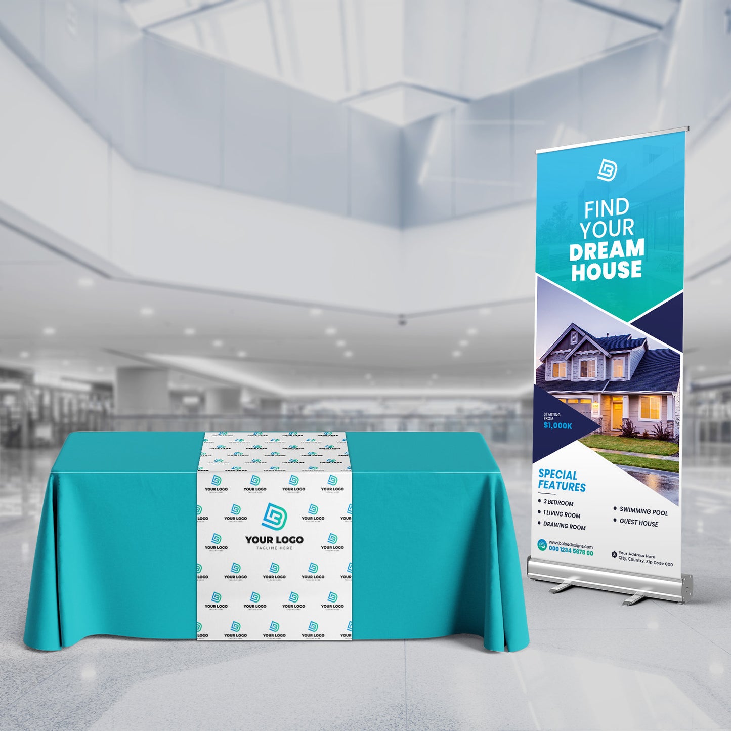Retractable Banner + Table Runner