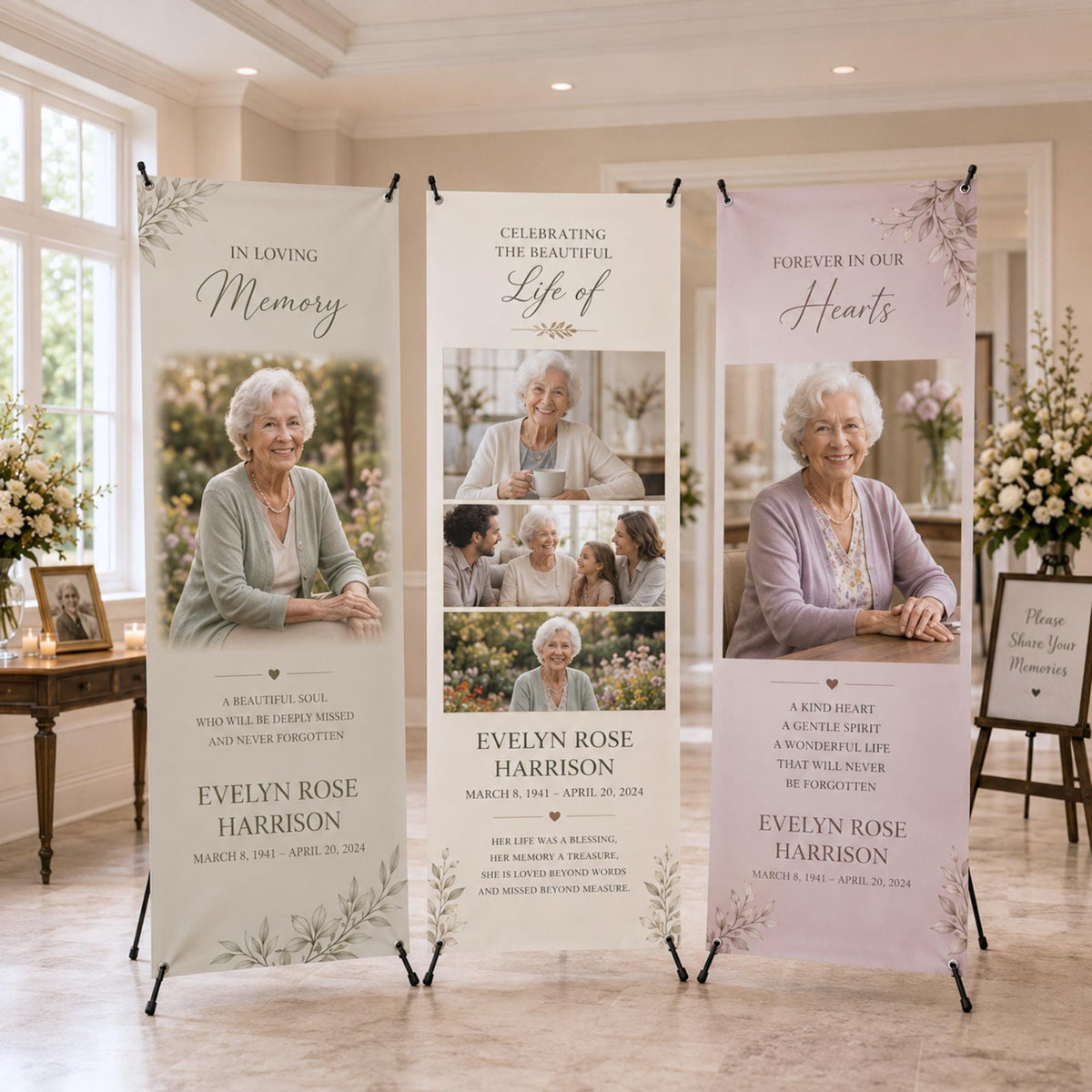 Custom memorial X-banner display — gallery image 20.
