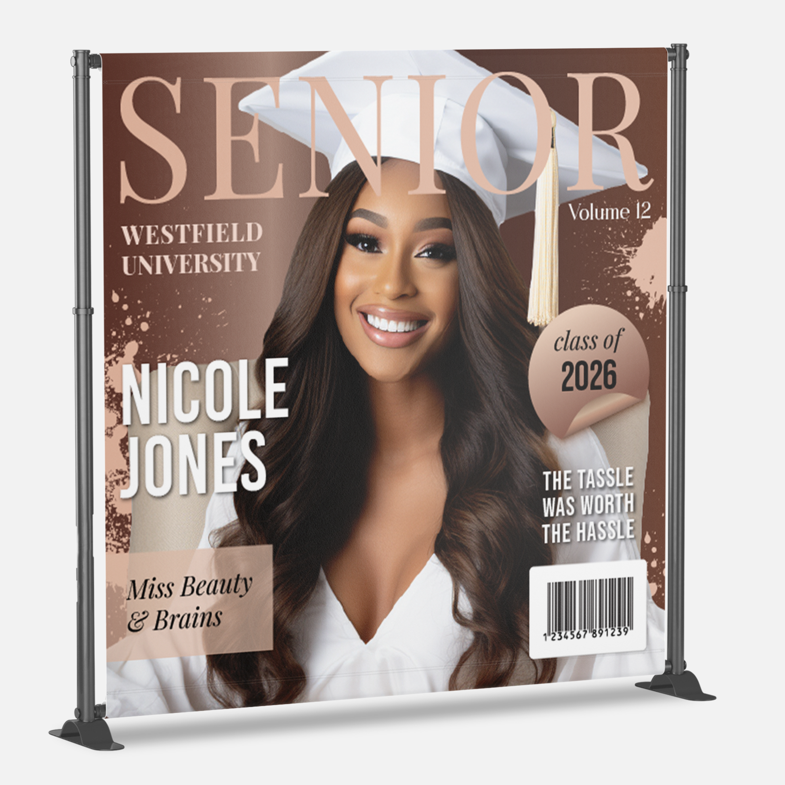 Graduation vinyl backdrop design
