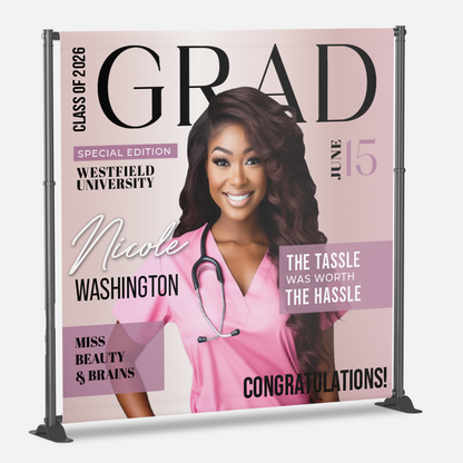 Graduation vinyl backdrop design