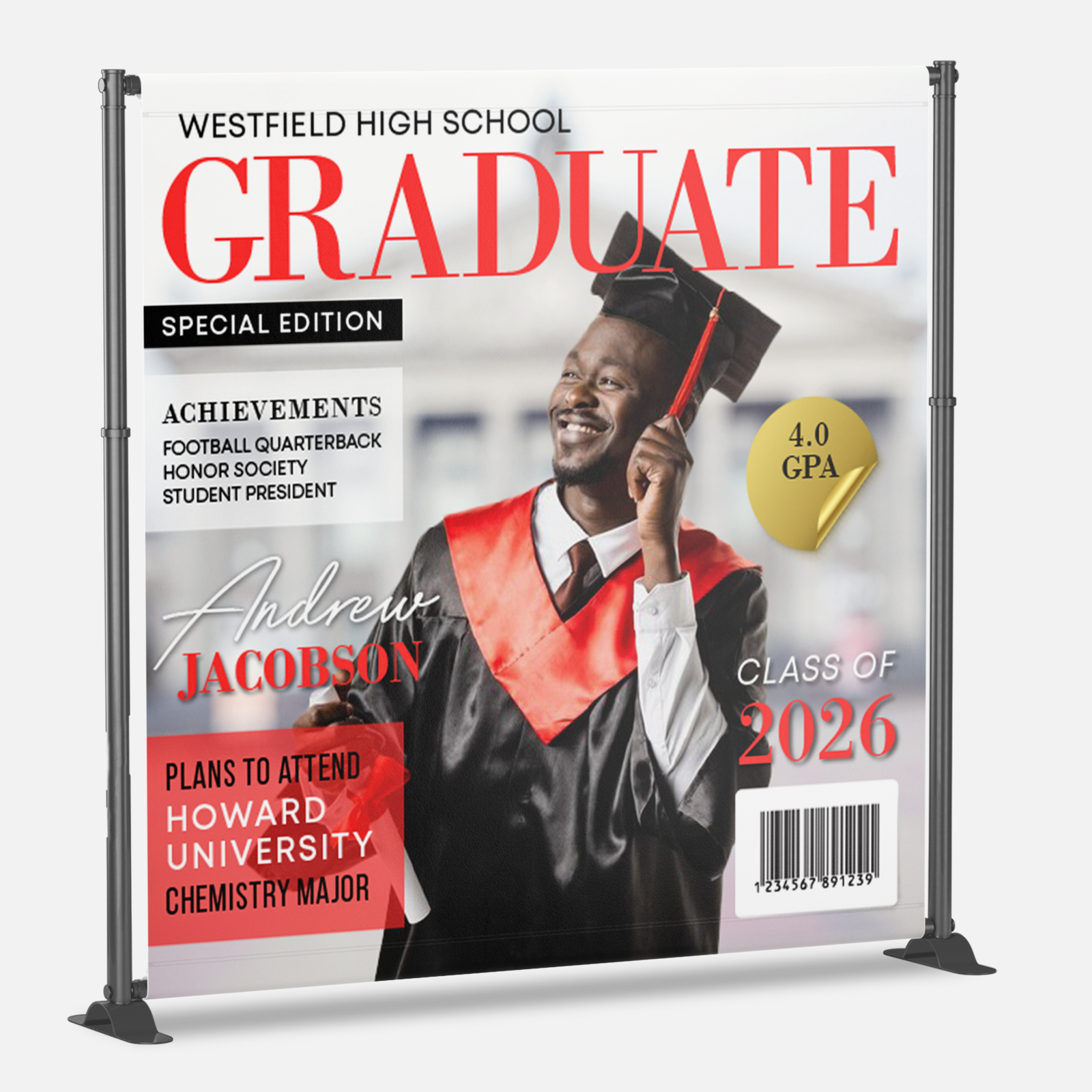 Graduation vinyl backdrop design