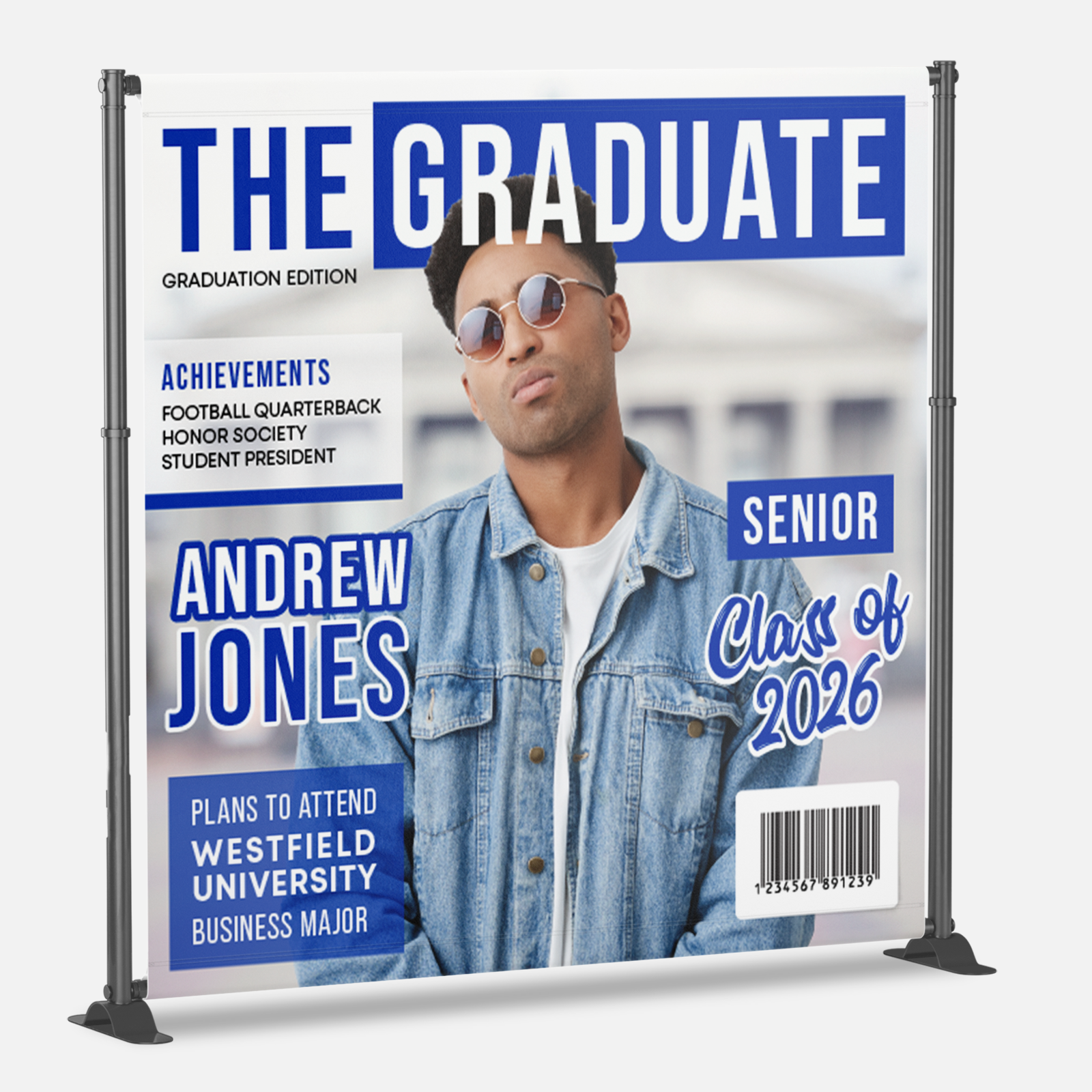 Graduation vinyl backdrop design