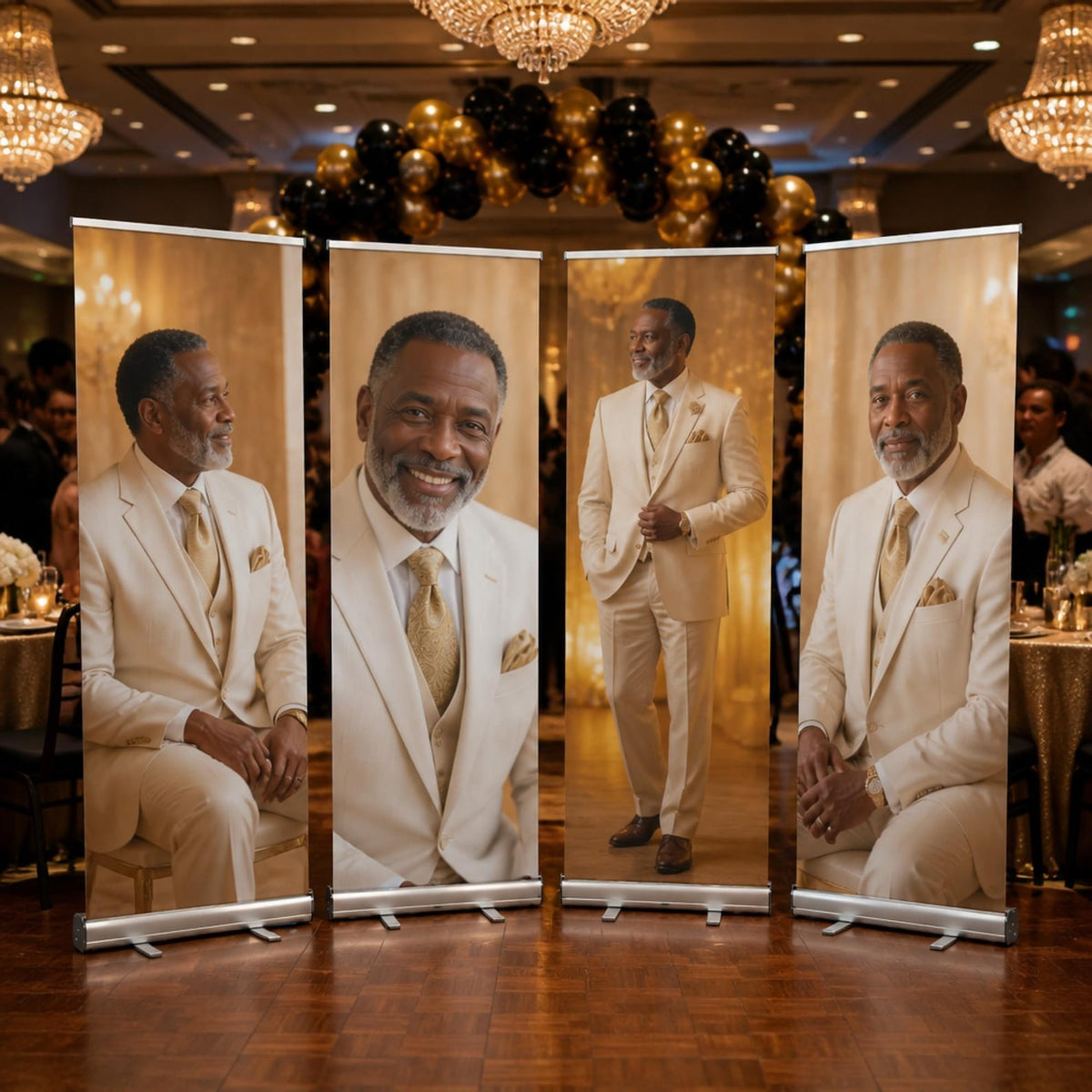 Custom set of four birthday retractable banners — gallery image 1