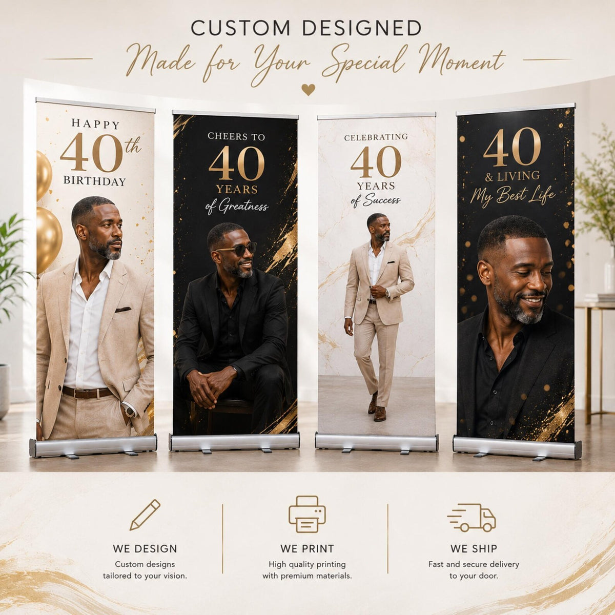 Custom set of four birthday retractable banners — gallery image 12