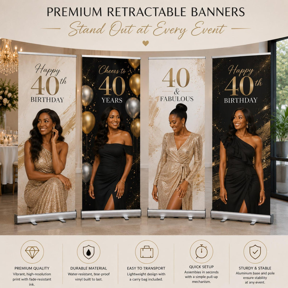 Custom set of four birthday retractable banners — gallery image 16