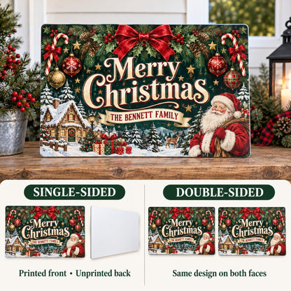 Single-sided and double-sided printing options for the Christmas sign.