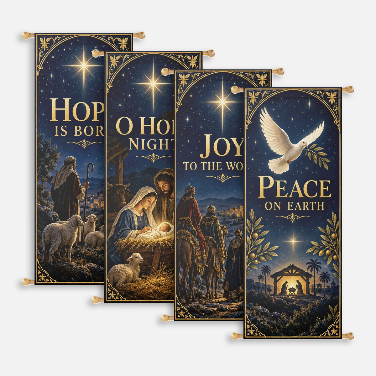 Christmas Church Banners – O Holy Night — original church banner mockup 1