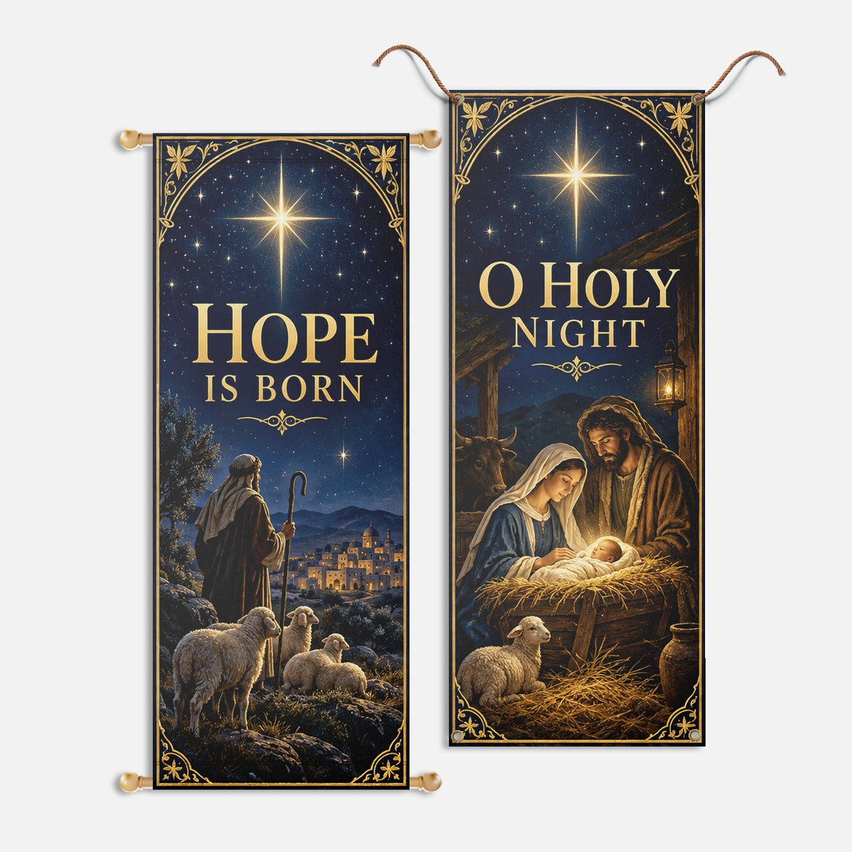 Christmas Church Banners – O Holy Night — original church banner mockup 2