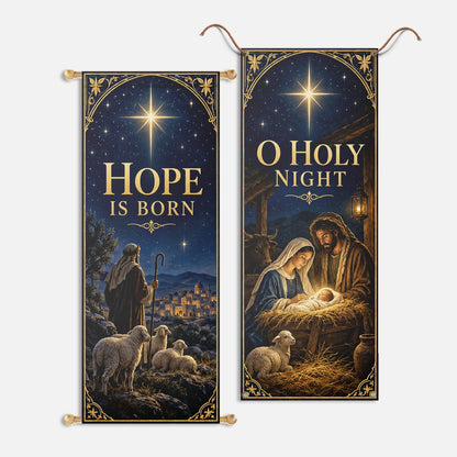 Christmas Church Banners – O Holy Night — original church banner mockup 2