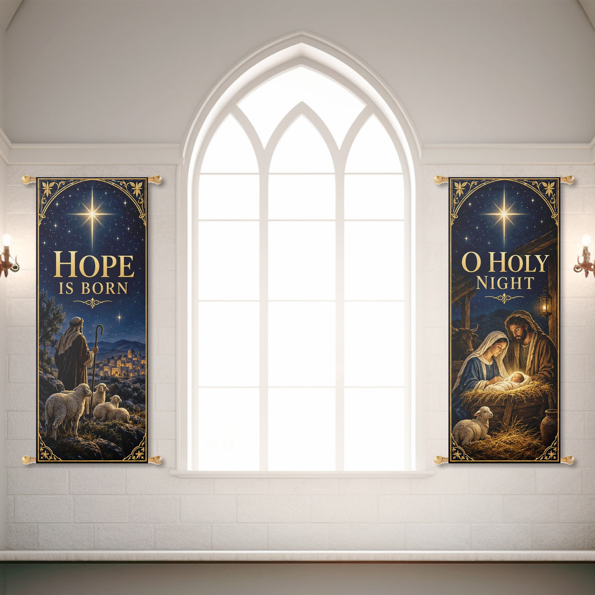 Christmas Church Banners – O Holy Night — original church banner mockup 4