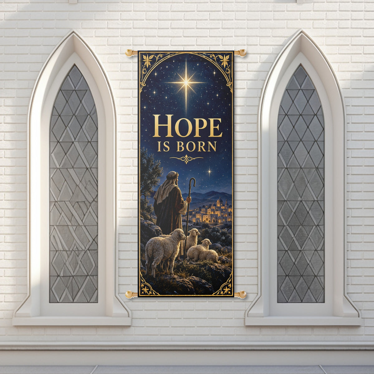 Christmas Church Banners – O Holy Night — original church banner mockup 5
