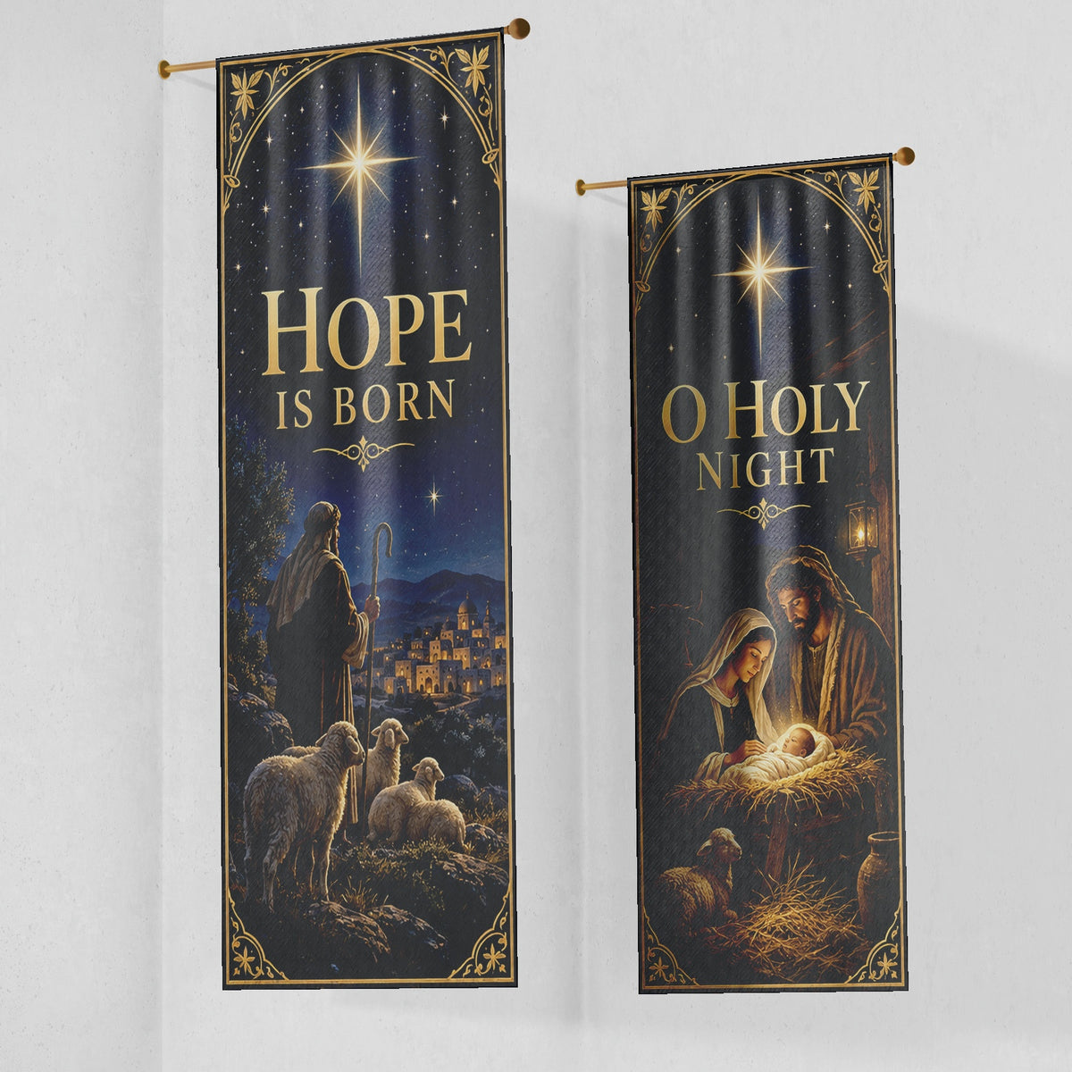 Christmas Church Banners – O Holy Night — original church banner mockup 6