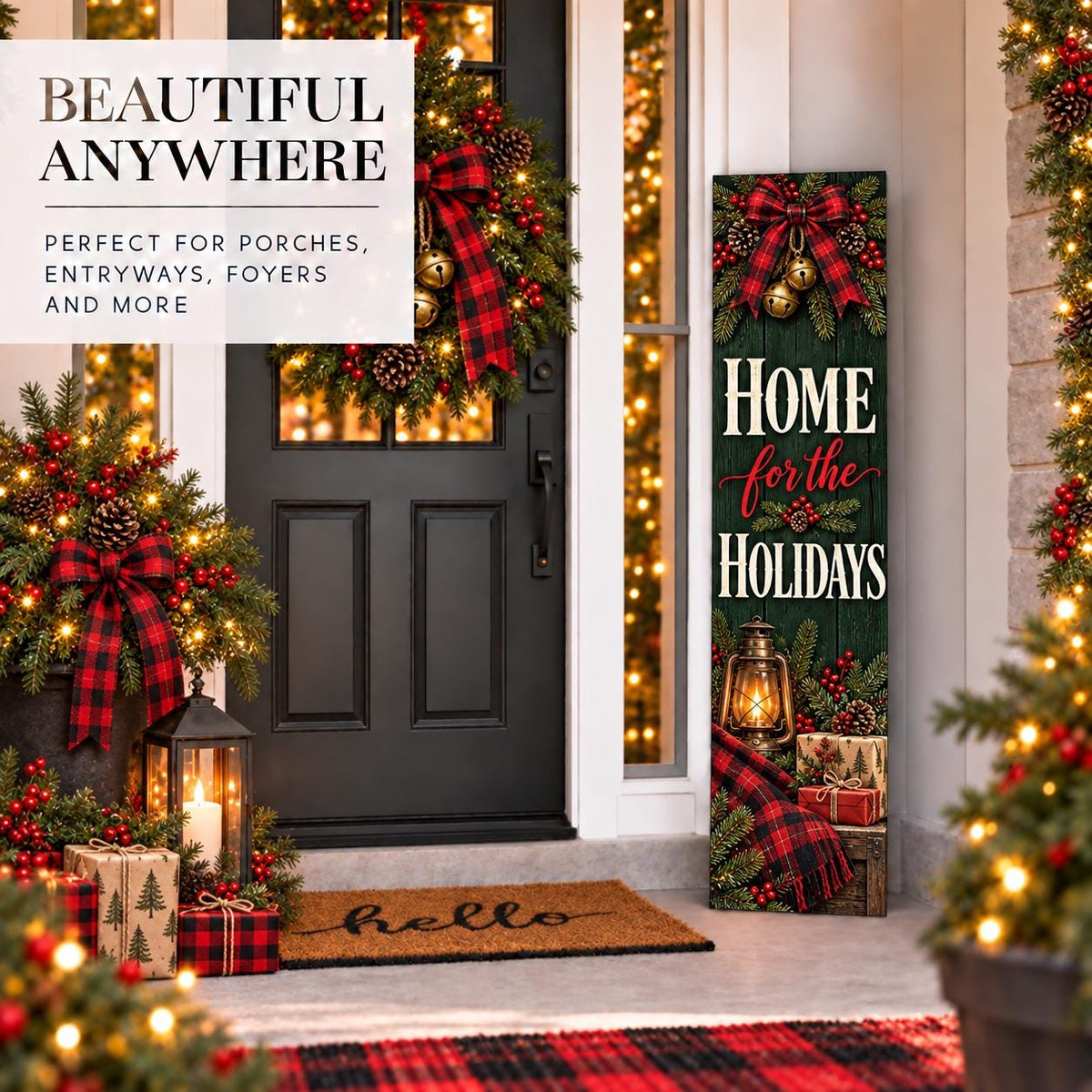 Home for the Holidays Christmas aluminum porch sign — gallery image 14.