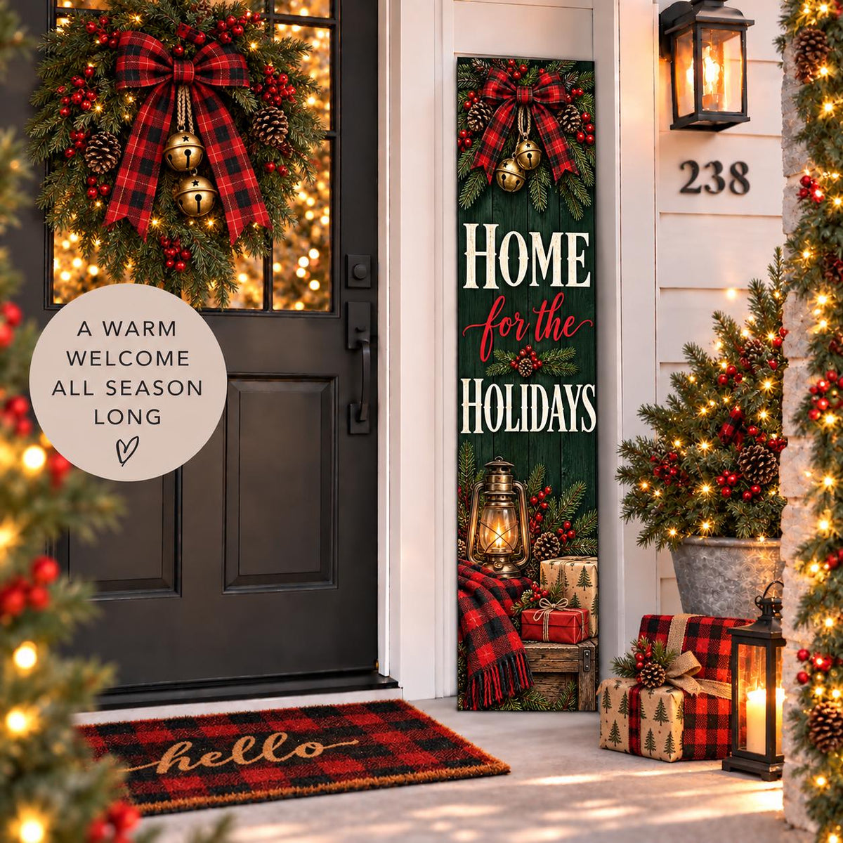 Home for the Holidays Christmas aluminum porch sign — gallery image 15.