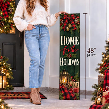 Home for the Holidays Christmas aluminum porch sign — gallery image 3.