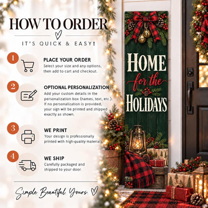 Home for the Holidays Christmas aluminum porch sign — gallery image 5.