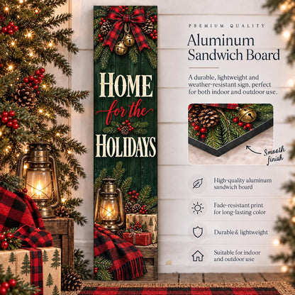Home for the Holidays Christmas aluminum porch sign — gallery image 7.