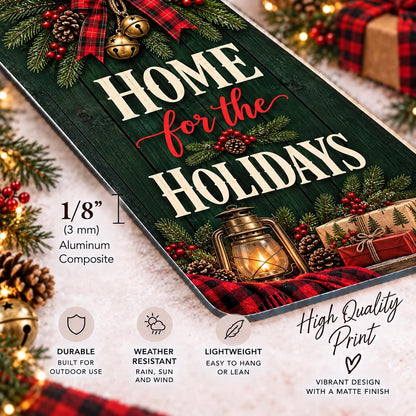 Home for the Holidays Christmas aluminum porch sign — gallery image 8.