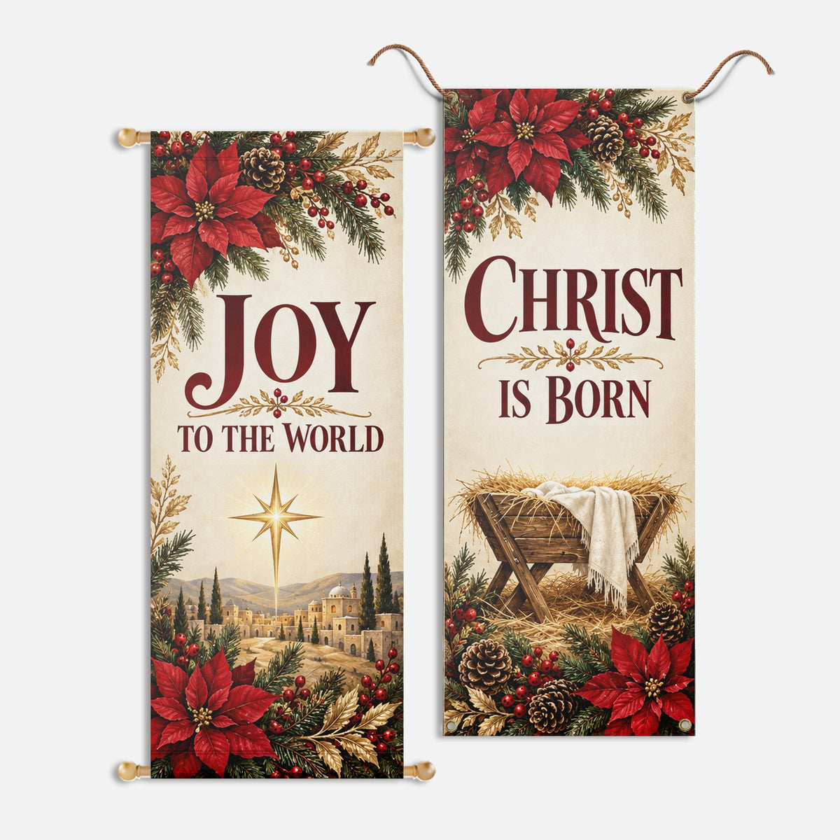 Christmas Church Banners – Joy to the World — original church banner mockup 2