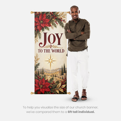 Christmas Church Banners – Joy to the World — original church banner mockup 3
