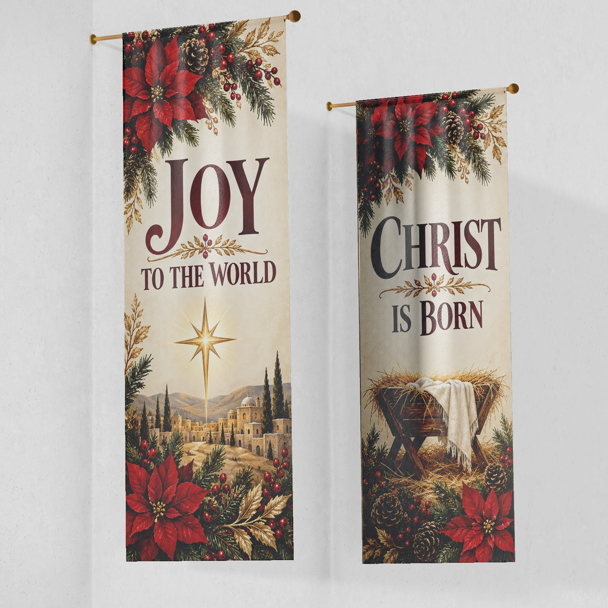 Christmas Church Banners – Joy to the World — original church banner mockup 6
