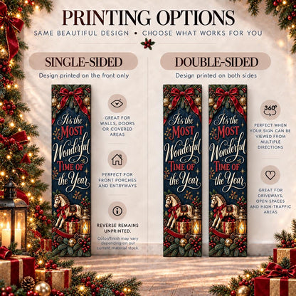 Most Wonderful Time of the Year Christmas aluminum porch sign — gallery image 11.