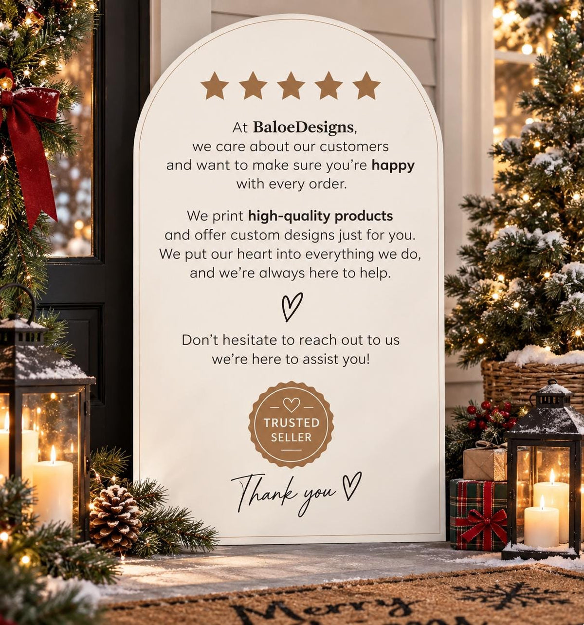 Most Wonderful Time of the Year Christmas aluminum porch sign — gallery image 16.