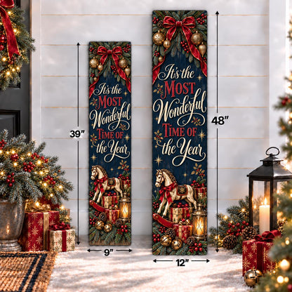 Most Wonderful Time of the Year Christmas aluminum porch sign — gallery image 4.
