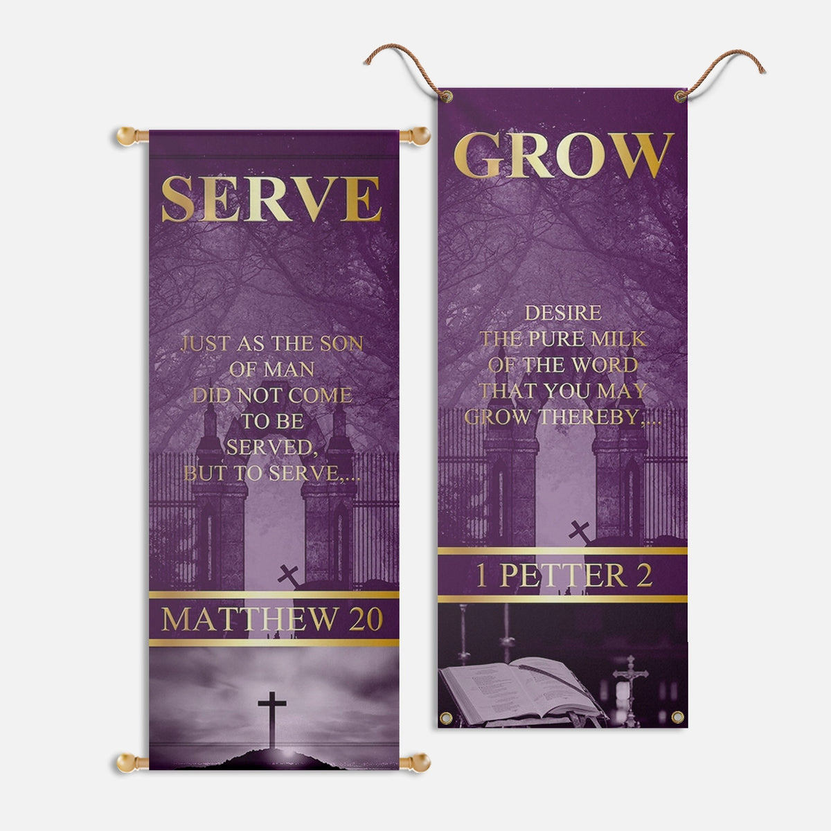 Church Banners – Serve, Grow, Love & Pray — original mockup 2