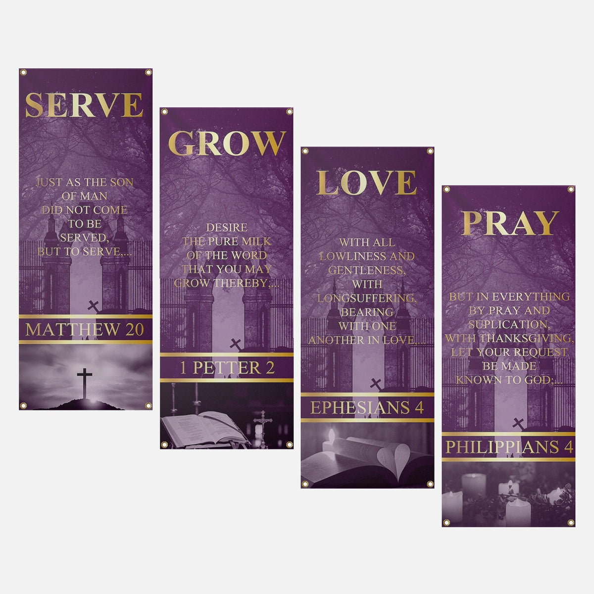 Church Banners – Serve, Grow, Love & Pray — original mockup 7