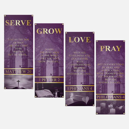 Church Banners – Serve, Grow, Love & Pray — original mockup 7