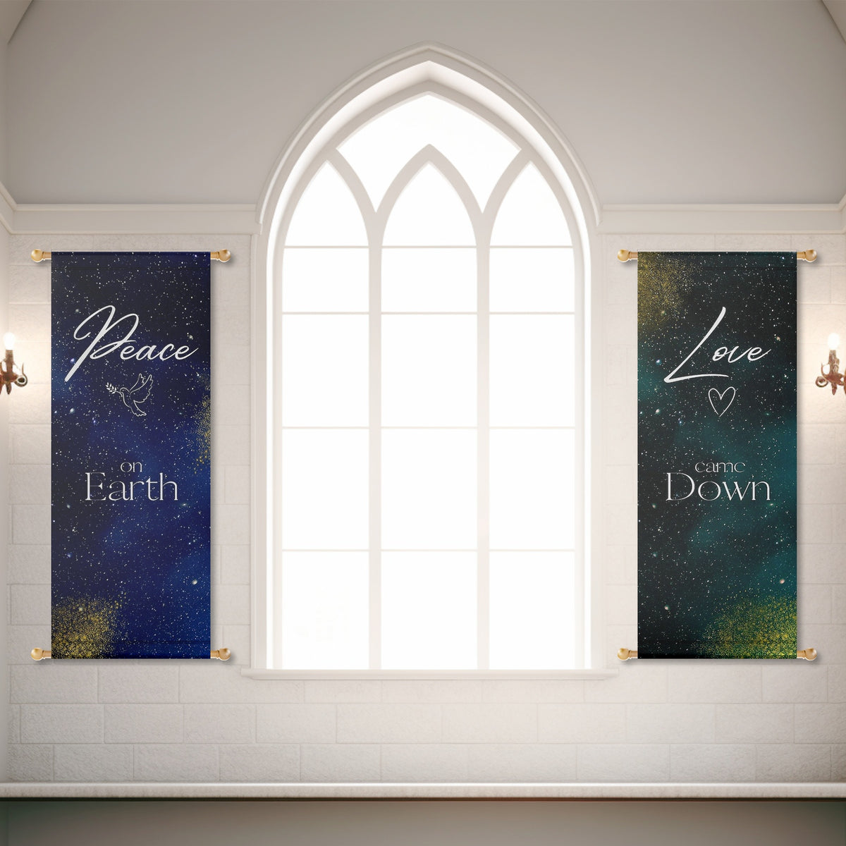 Christmas Church Banners – Peace, Love, Hope & Joy — original mockup 4