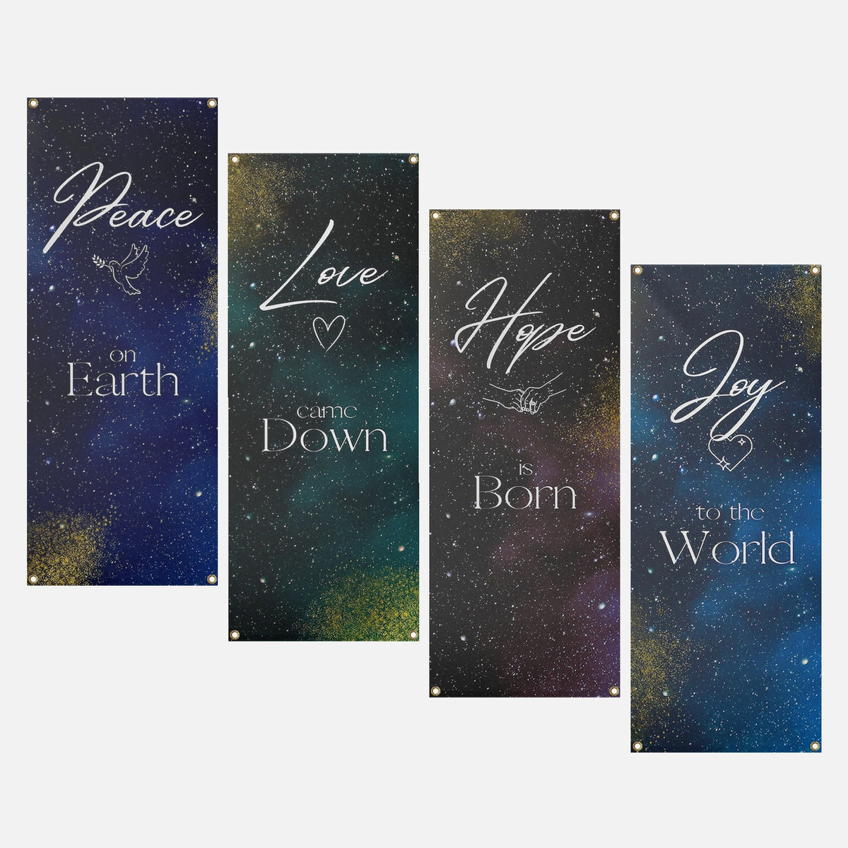 Christmas Church Banners – Peace, Love, Hope & Joy — original mockup 7