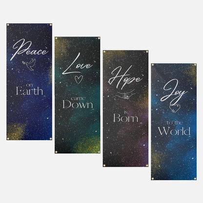 Christmas Church Banners – Peace, Love, Hope & Joy — original mockup 7