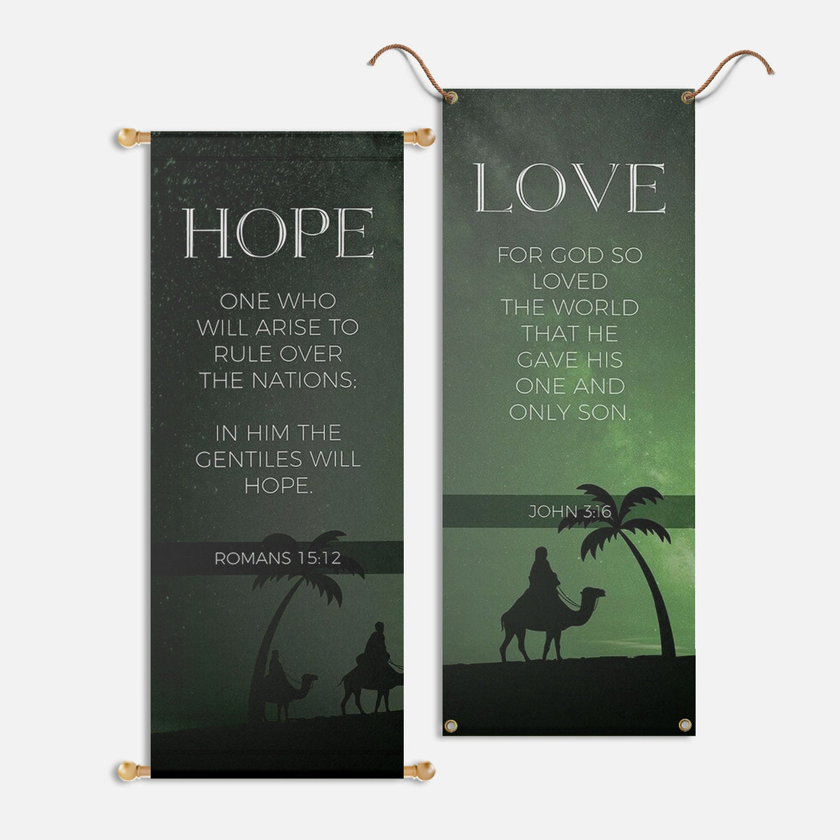 Christmas Church Banners – Hope, Love, Joy & Peace — original mockup 2