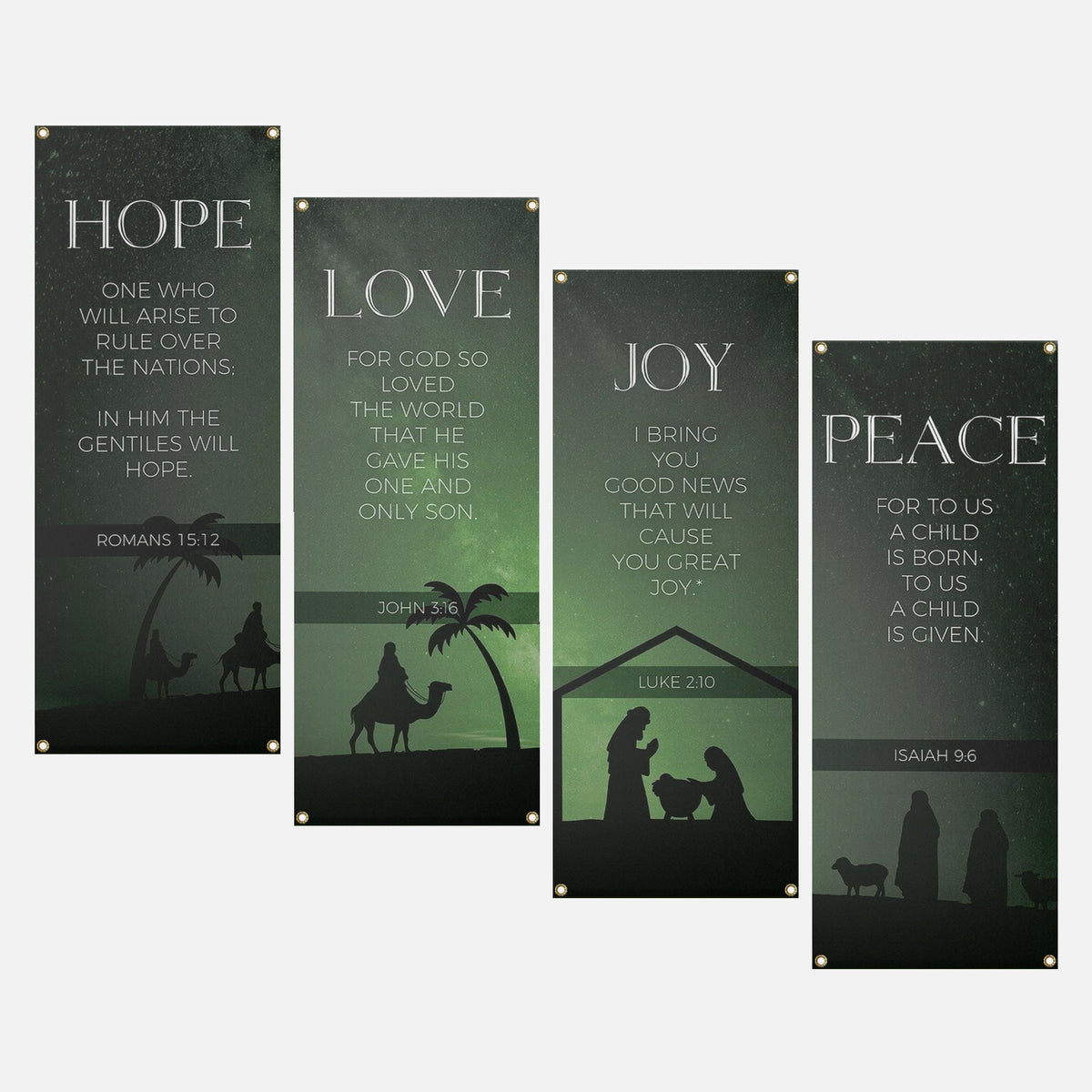 Christmas Church Banners – Hope, Love, Joy & Peace — original mockup 7