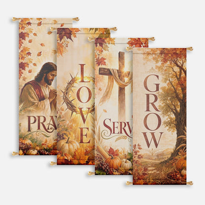 Fall Church Banners – Pray, Love, Serve & Grow — original mockup 1