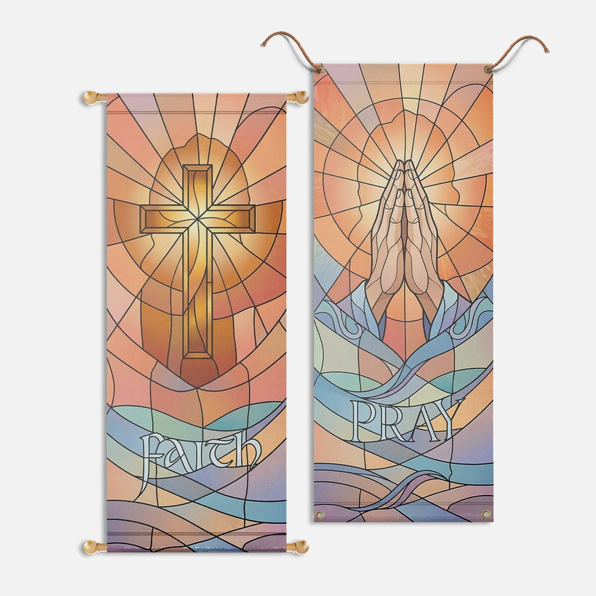 Church Banners – Faith, Pray, Hope & Love — original mockup 2