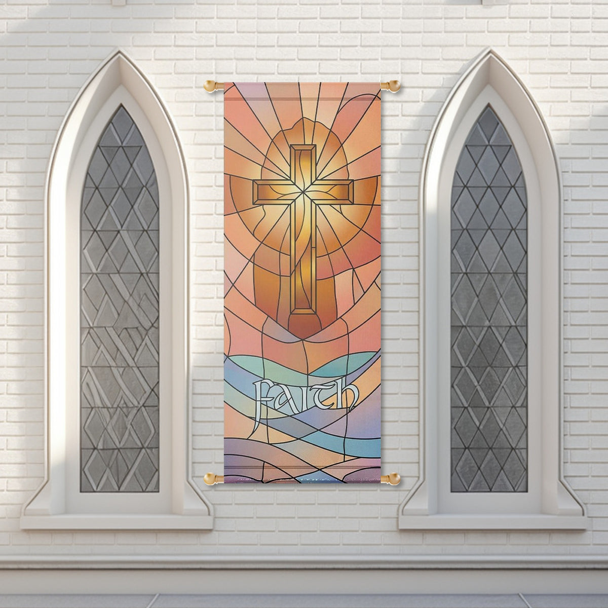 Church Banners – Faith, Pray, Hope & Love — original mockup 5