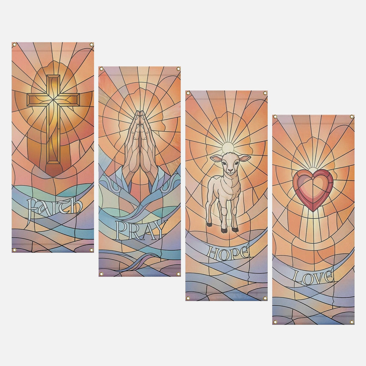 Church Banners – Faith, Pray, Hope & Love — original mockup 7