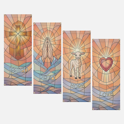 Church Banners – Faith, Pray, Hope & Love — original mockup 7