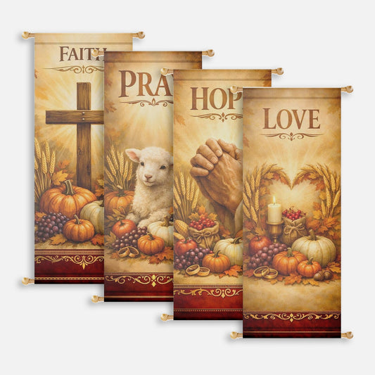 Fall Church Banners – Faith, Pray, Hope & Love — original mockup 1