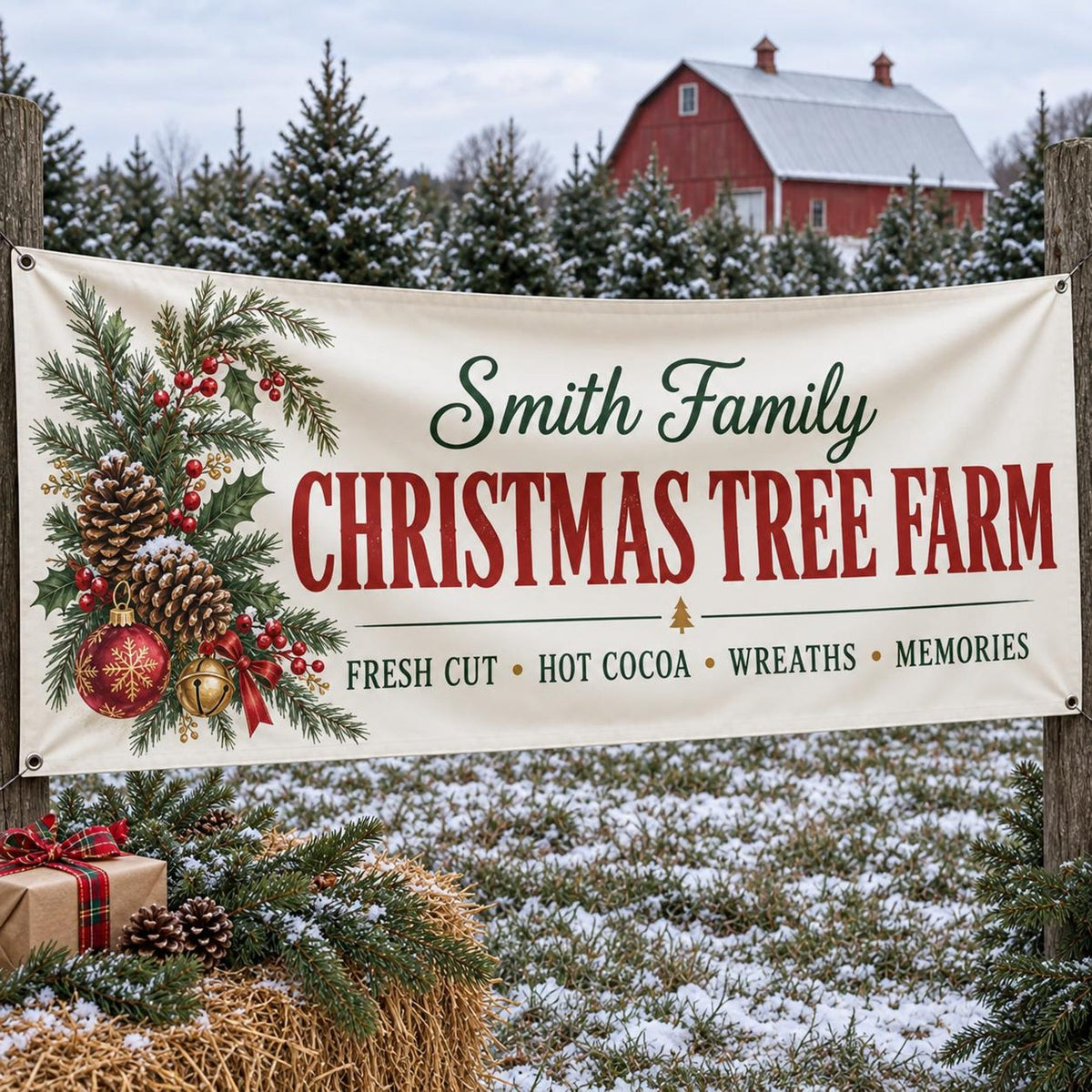 Custom Christmas vinyl banner — gallery image 1
