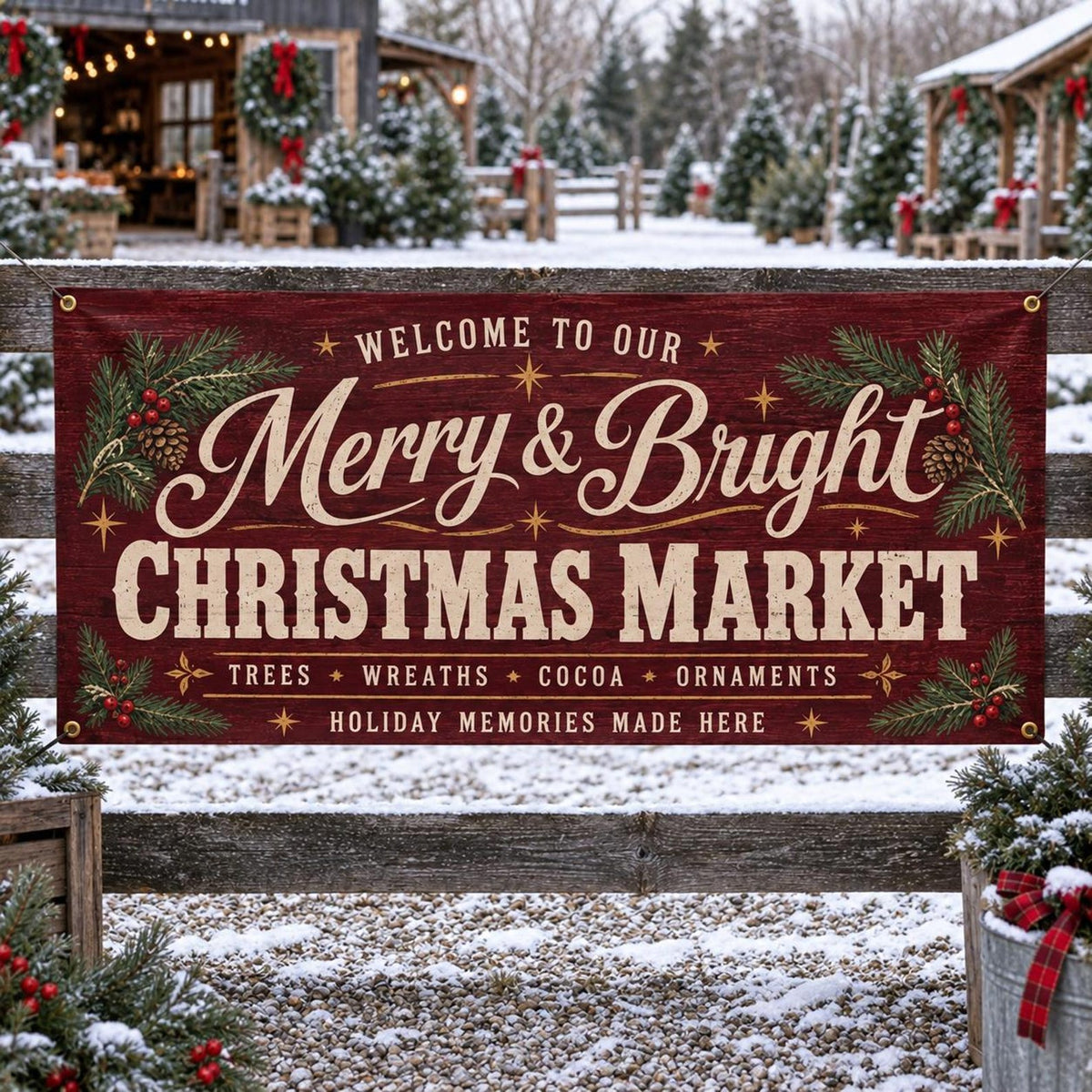 Custom Christmas vinyl banner — gallery image 2