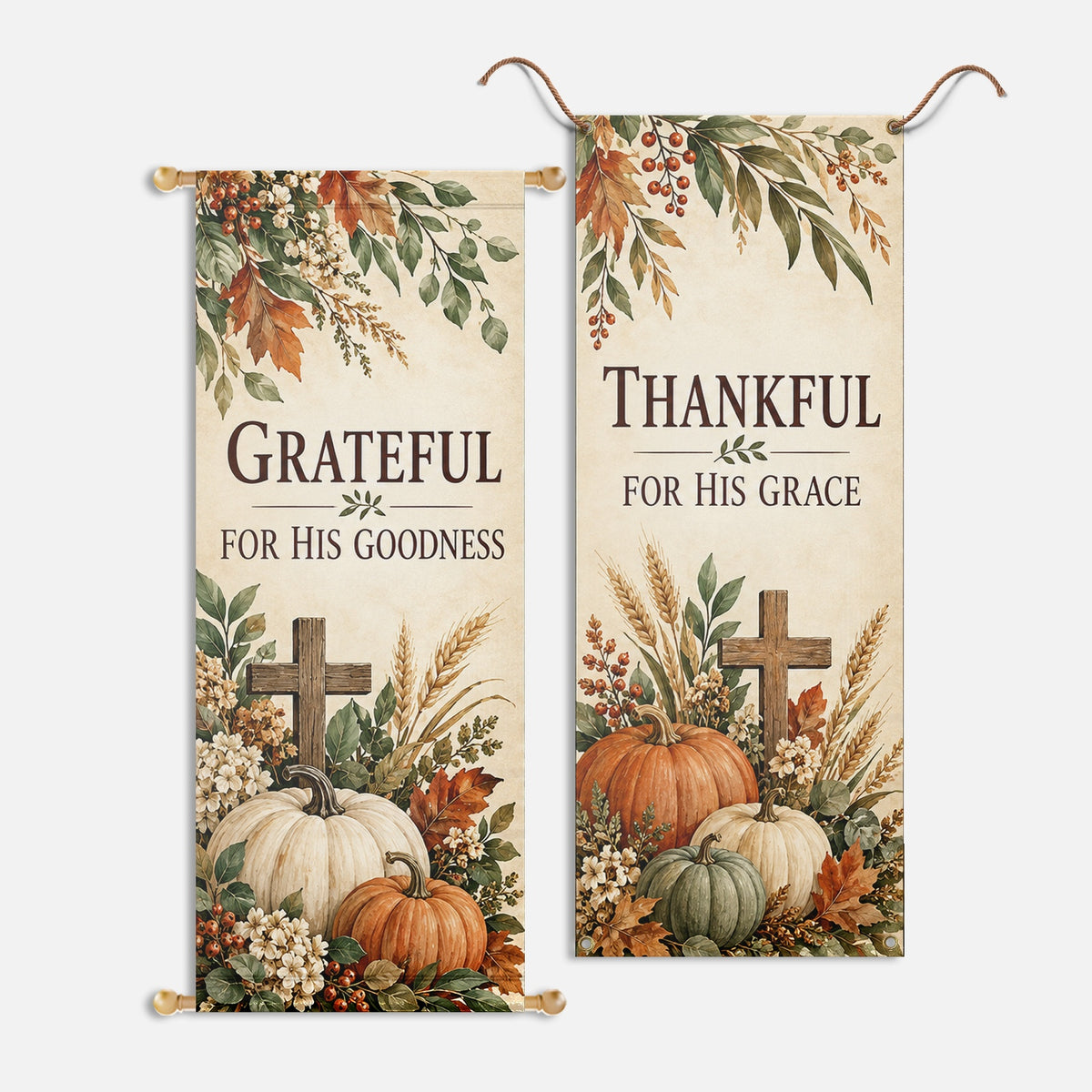 Fall Church Banners – Grateful, Thankful & Blessed — original church banner mockup 2