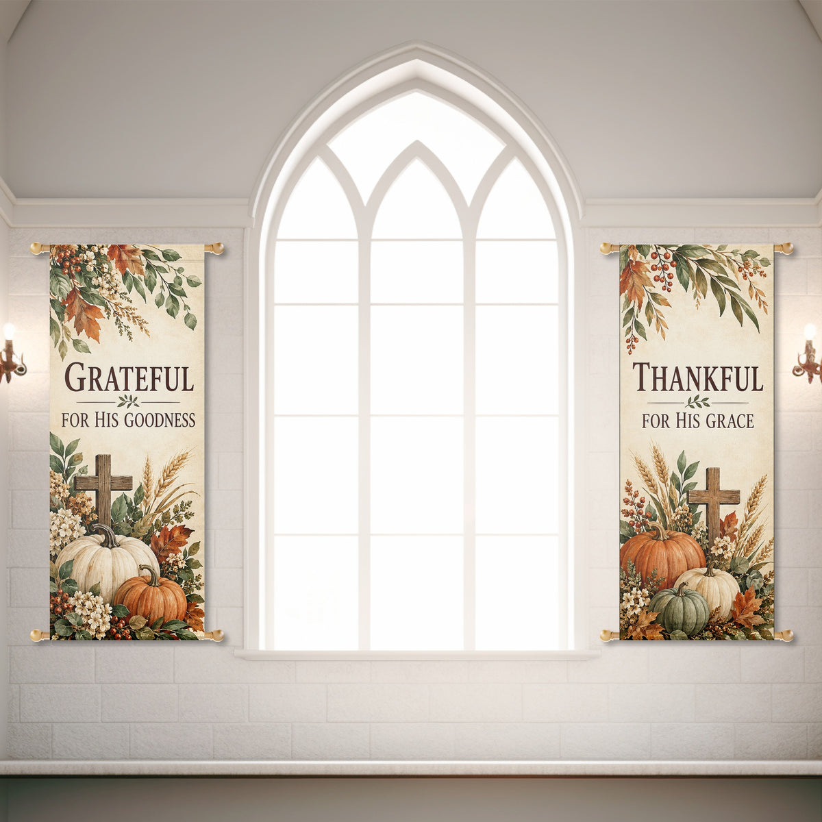 Fall Church Banners – Grateful, Thankful & Blessed — original church banner mockup 4