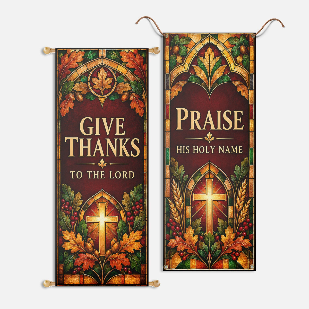 Fall Church Banners – Give Thanks — original church banner mockup 2