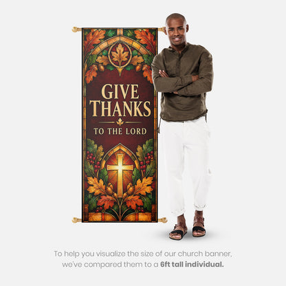 Fall Church Banners – Give Thanks — original church banner mockup 3