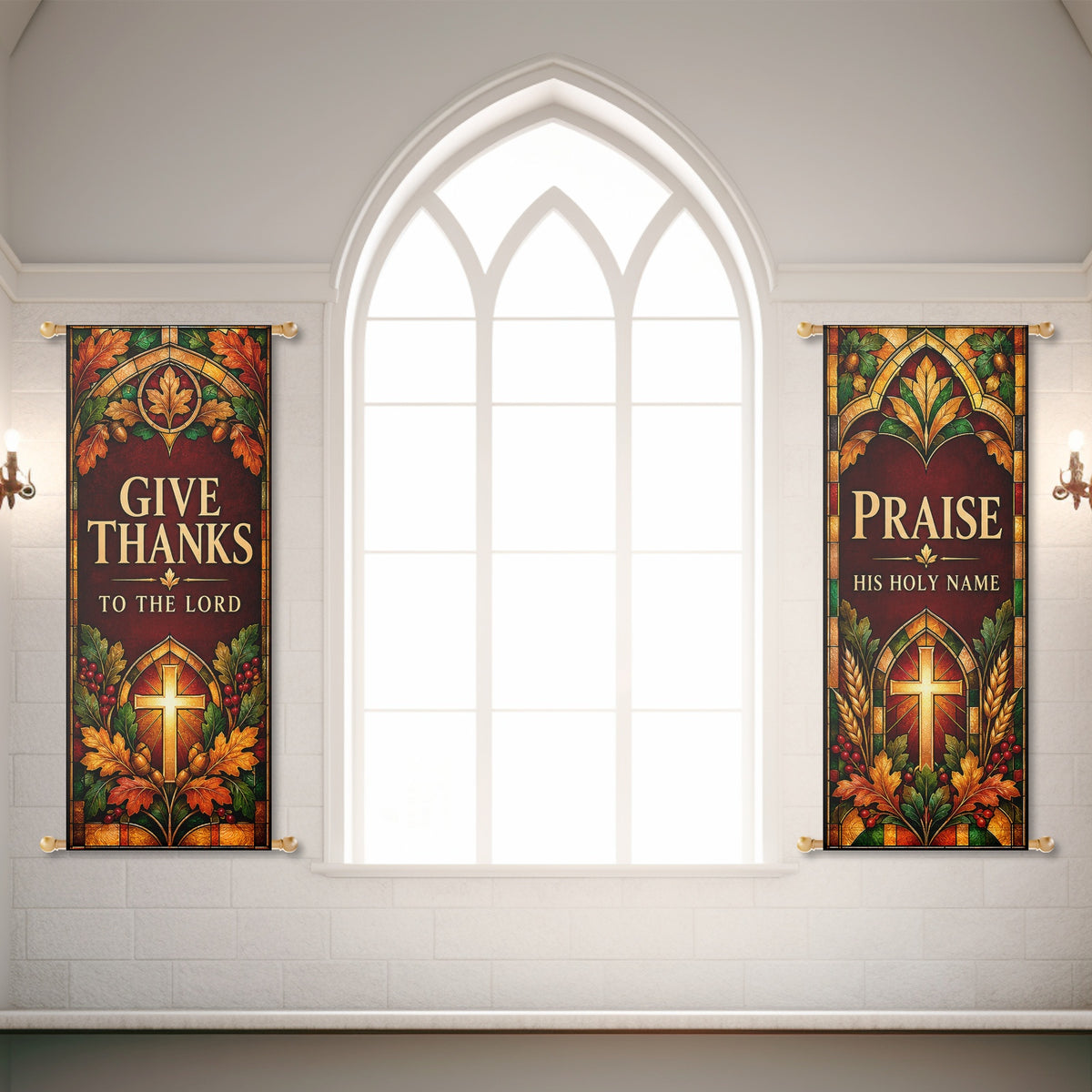 Fall Church Banners – Give Thanks — original church banner mockup 4