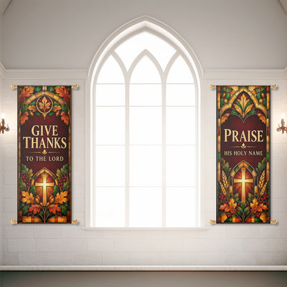 Fall Church Banners – Give Thanks — original church banner mockup 4